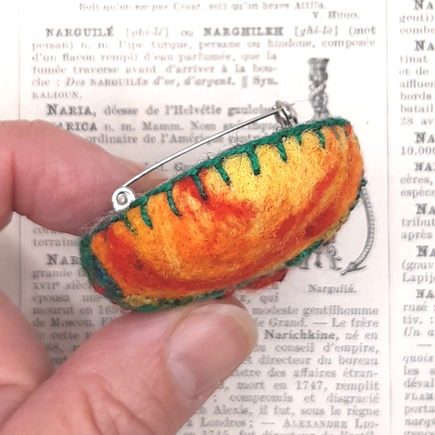 Broche Coquelicots en Feutrine Brodée