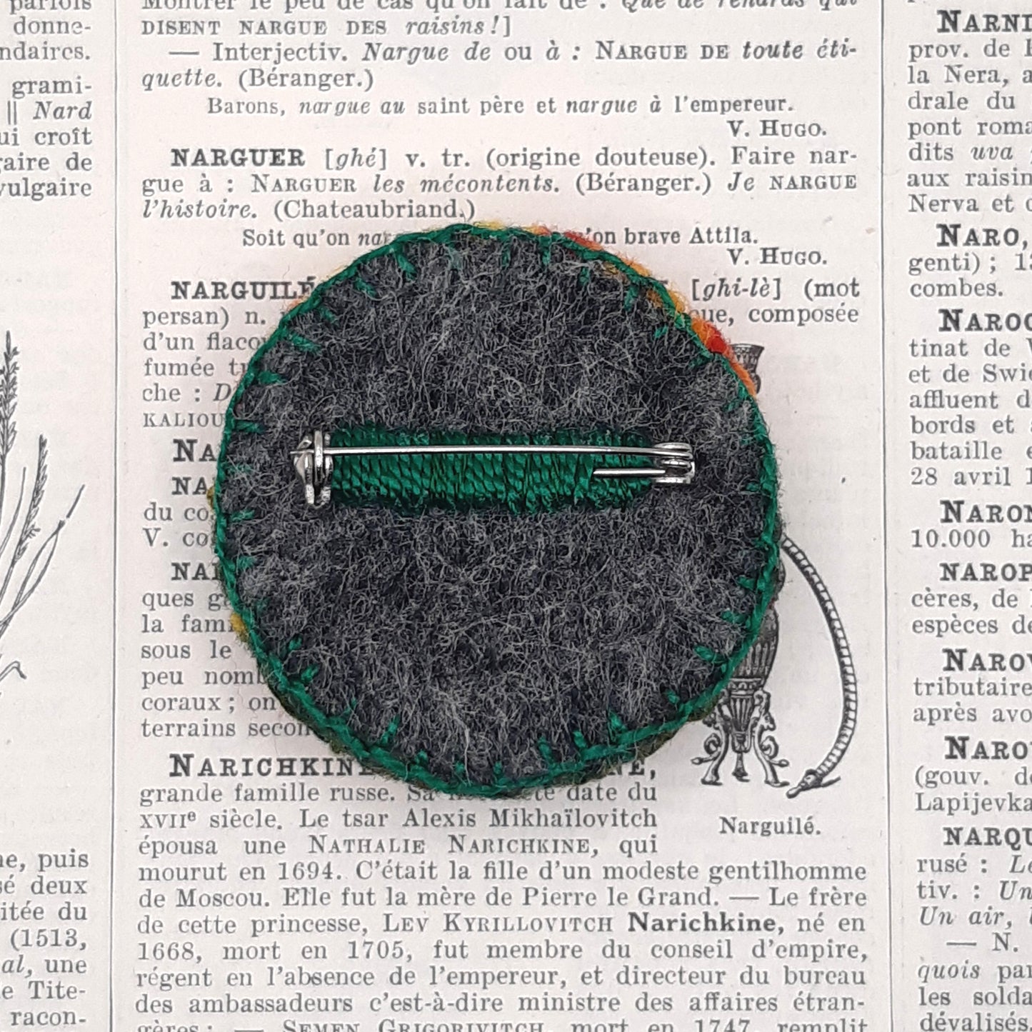 Broche Coquelicots en Feutrine Brodée