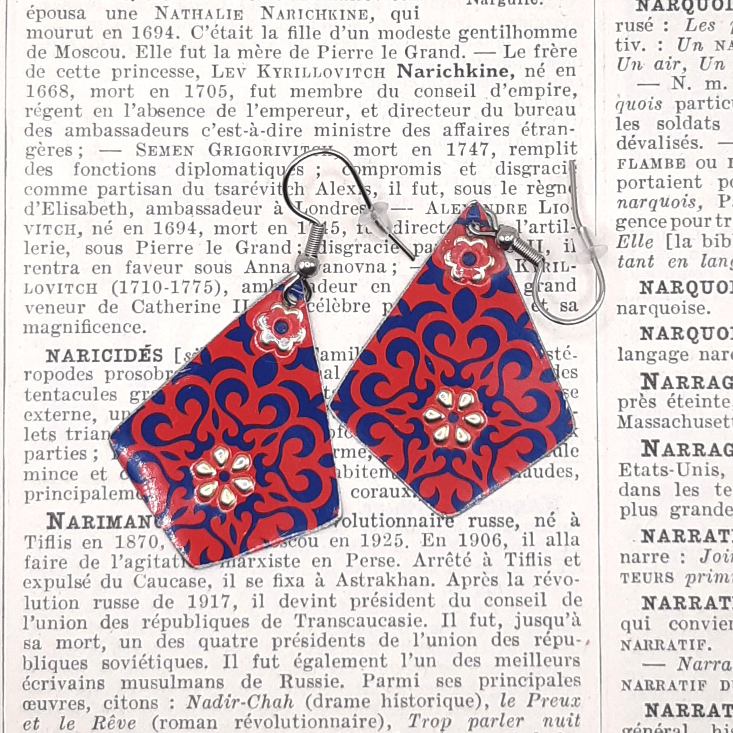 Boucles d'Oreilles Boite à Thé Rose