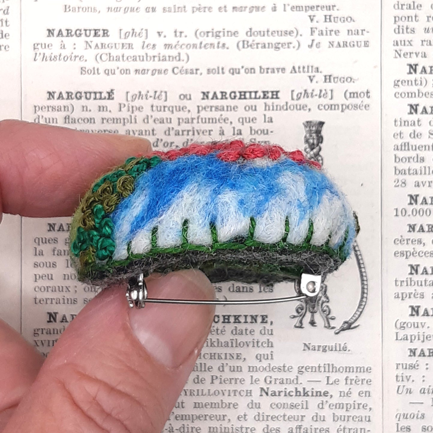 Broche Arbre Fleuri en Feutrine Brodée