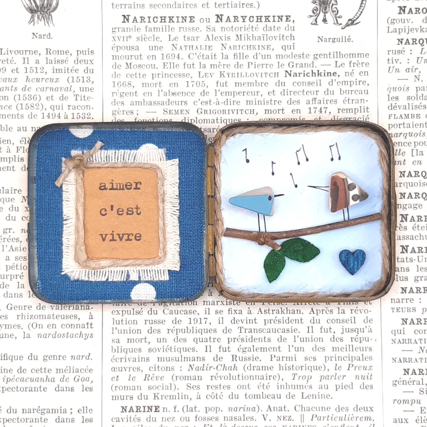 Boite Poétique "aimer c'est vivre"