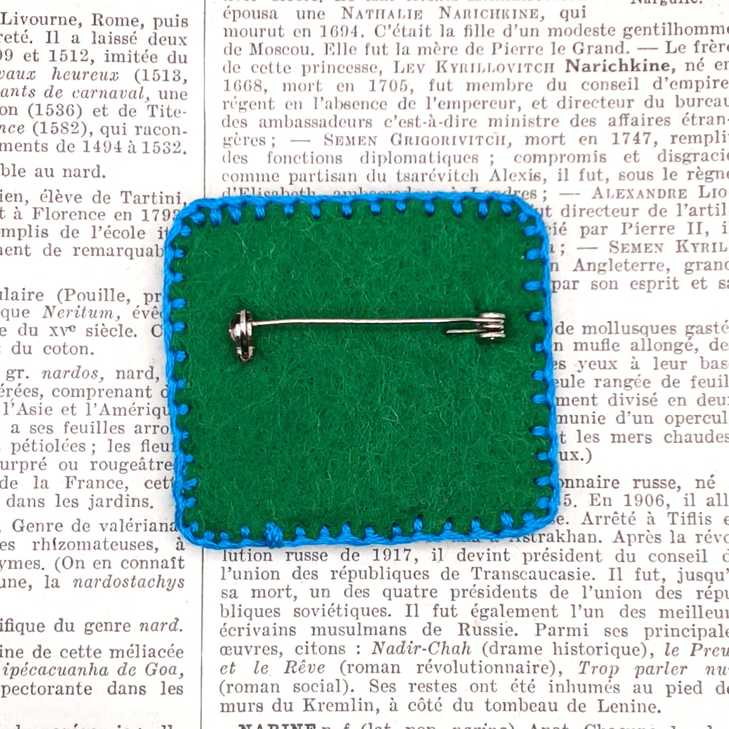 Broche Textile Poétique "fée ministe"