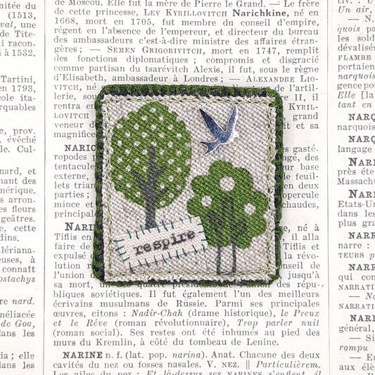 Broche Textile Poétique "respire"