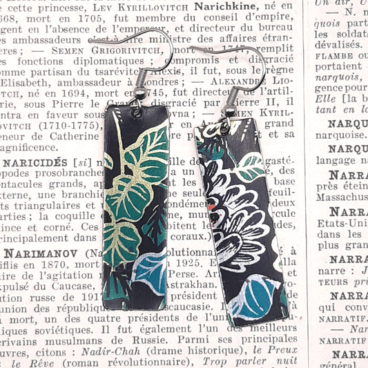 Boucles d'Oreilles Boite à Biscuits Florale